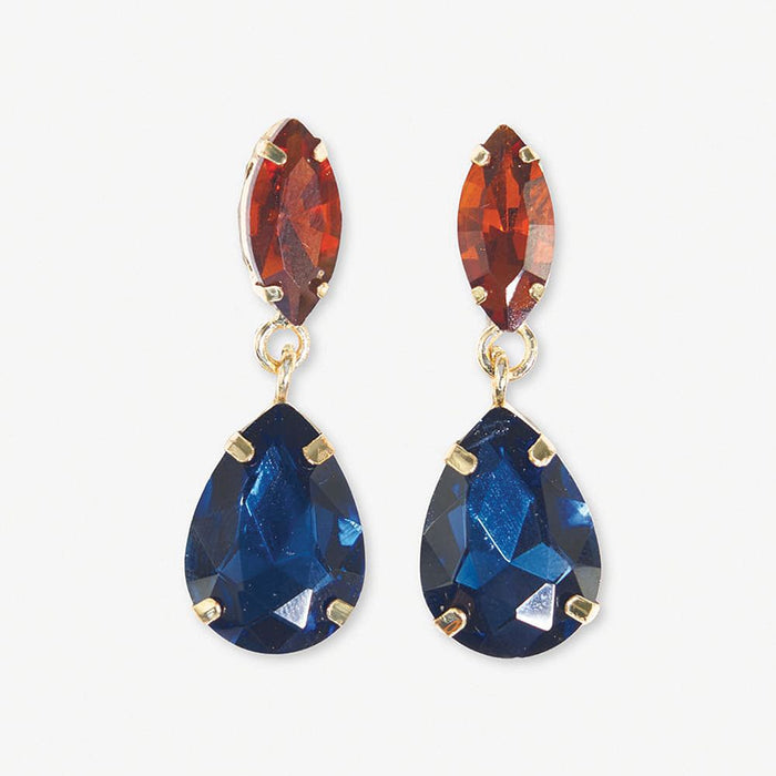 Lizzie Two Color Dangle Earrings Navy Earrings