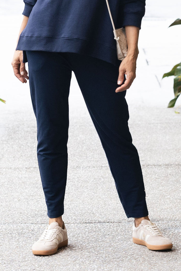 Lobby Navy Cotton Relaxed Sweatpants,Lifestyle
