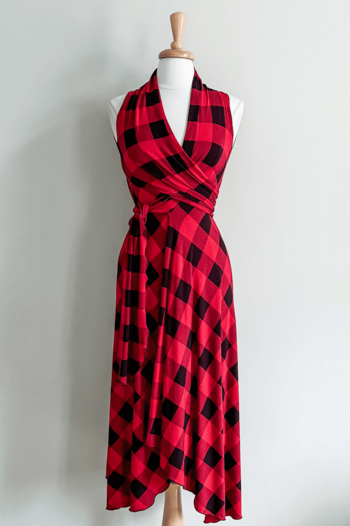 Long Goddess Dress in Canadiana print from Diane Kroe