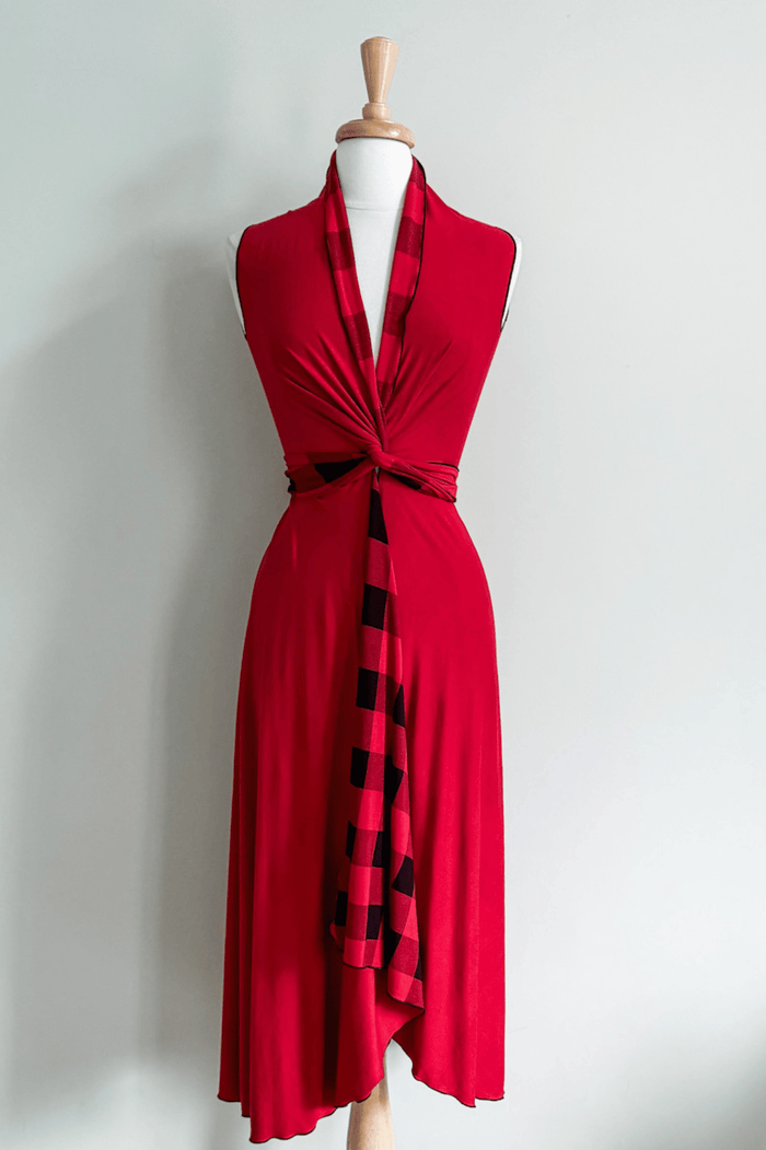 Long Goddess Dress in Canadiana print from Diane Kroe