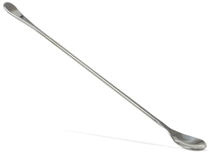 Silver 11" Stirring Spoon on white background