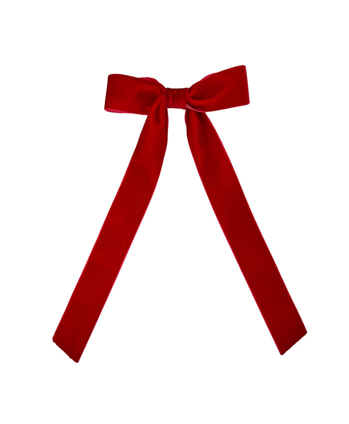 Long Tail Velvet Bow Large