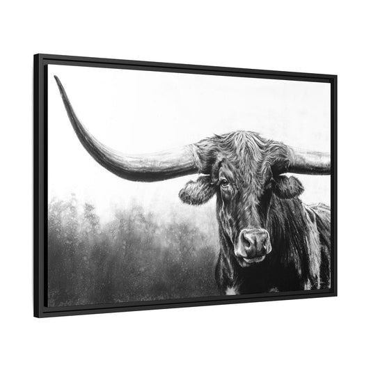 "Longhorn" Framed Canvas