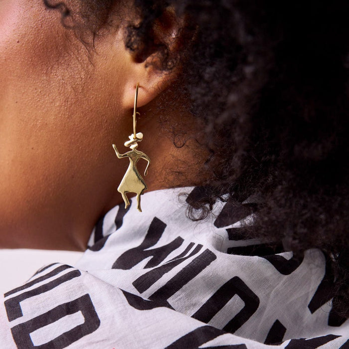 Loretta Cowgirl Hoop Earrings Brass Hoop