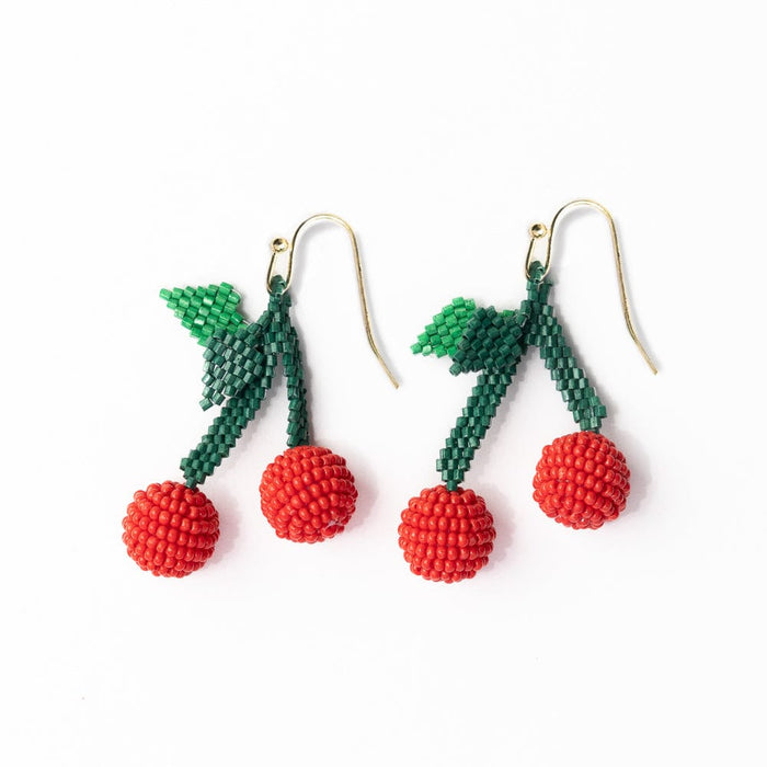 Lottie Cluster Dangle Luxe Earrings Cherry Drop
