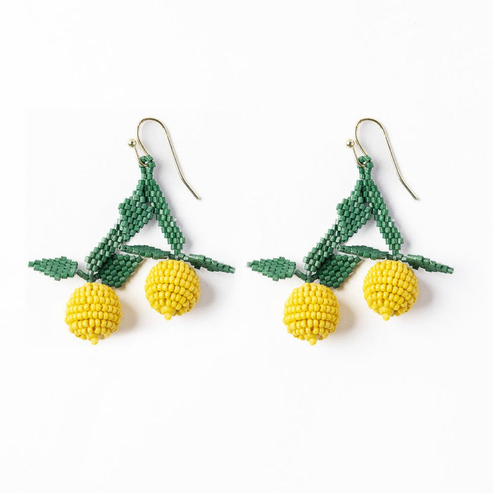Lottie Lemon Dangle Luxe Earrings Yellow Drop