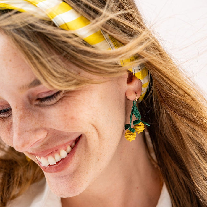 Lottie Lemon Dangle Luxe Earrings Yellow Drop