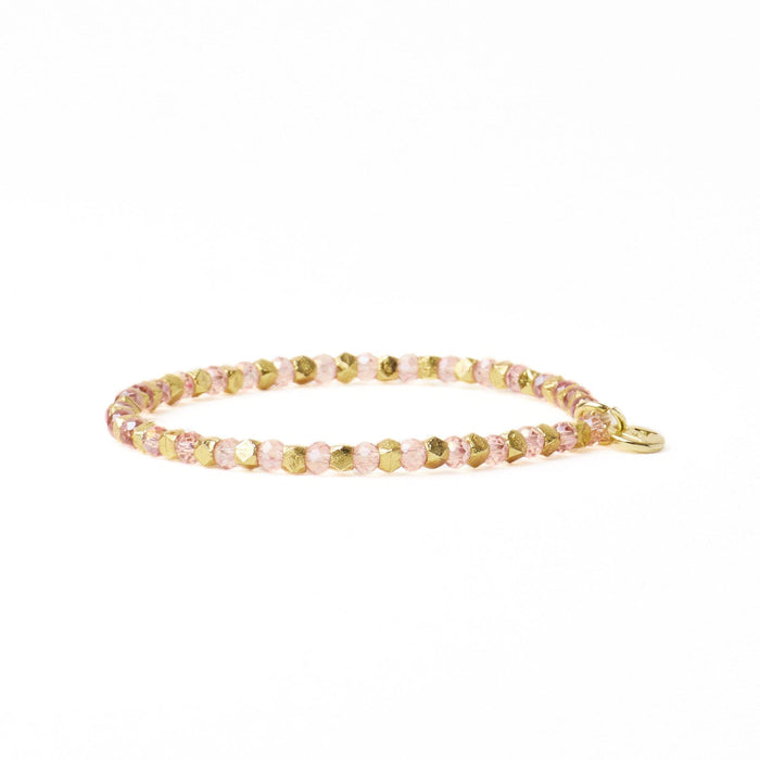 Louise Crystal Stretch Bracelet Blush + Gold Stretch