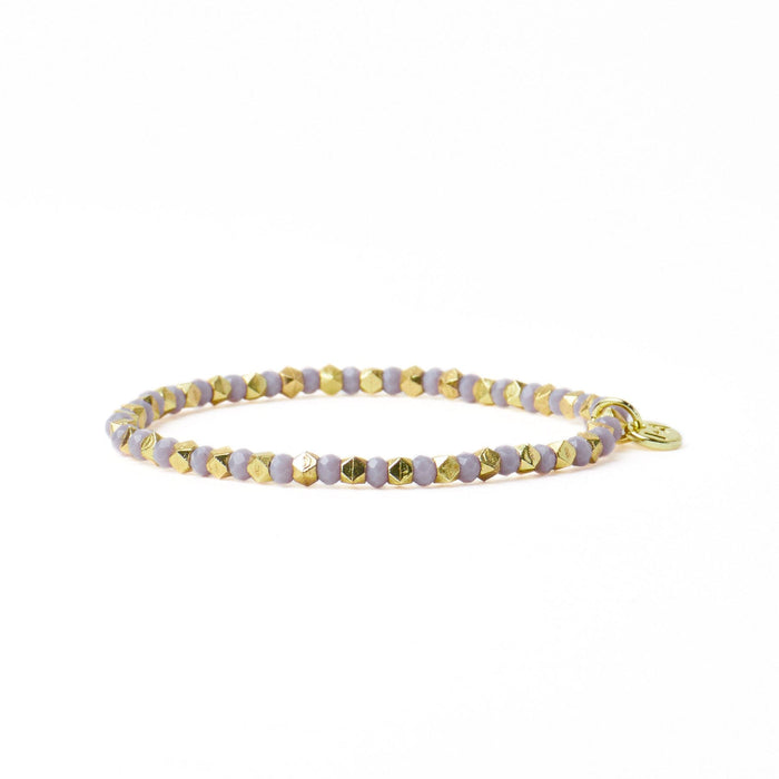 Louise Crystal Stretch Bracelet Silver, Grey, + Gold Stretch