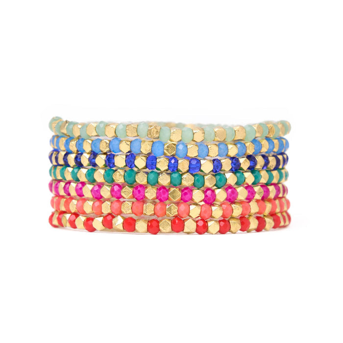 Louise Crystal Stretch Bracelet Stack of 7 Bracelet