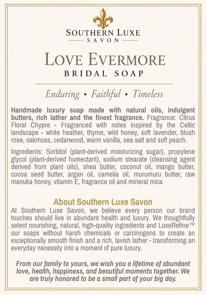 LOVE EVERMORE "FOREVER ENTWINED" BRIDAL GUEST SOAP - Southern Luxe Savon