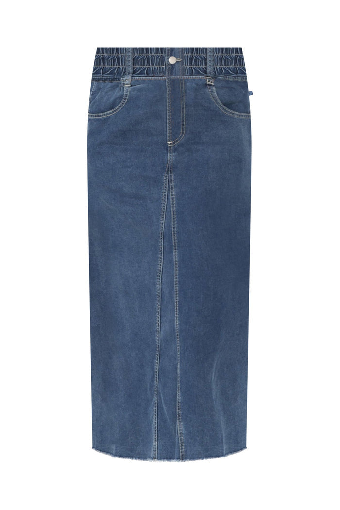 Lusia Dark Blue Denim Tie Skirt,ghost-mani