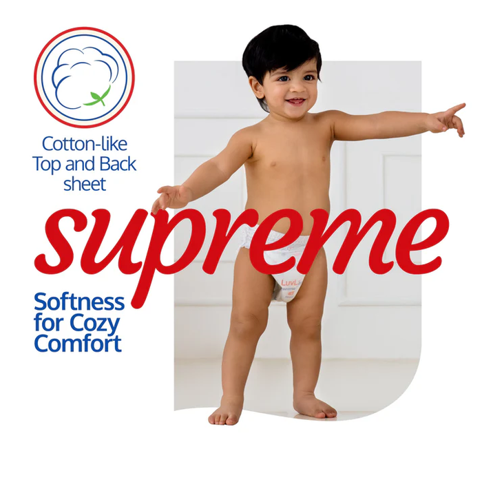 LuvLap Supreme Baby Diaper Pants Medium (7–12 kg) – Ultra Absorbent, Soft & Leak Protection, 16 Pieces