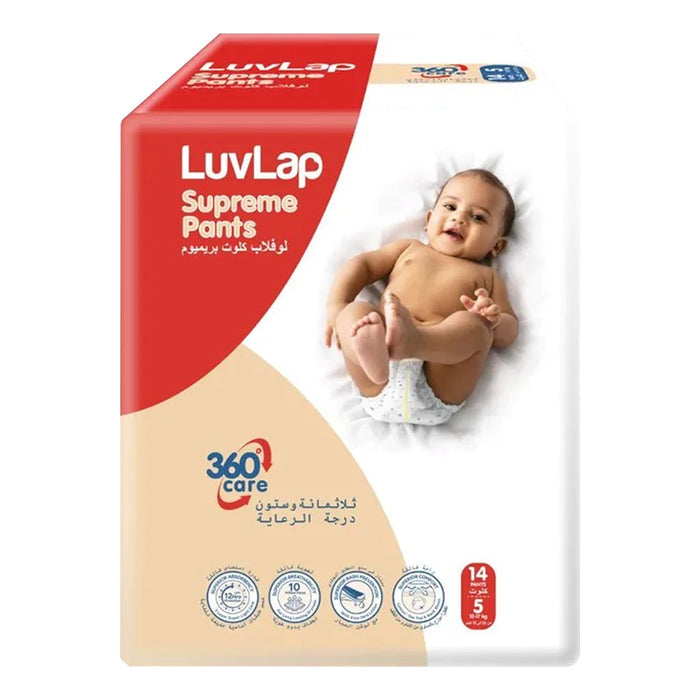 LuvLap Supreme Baby Diaper Pants XL (12–17 kg) – Ultra Absorbent, Soft & Leak Protection, 14 Pieces