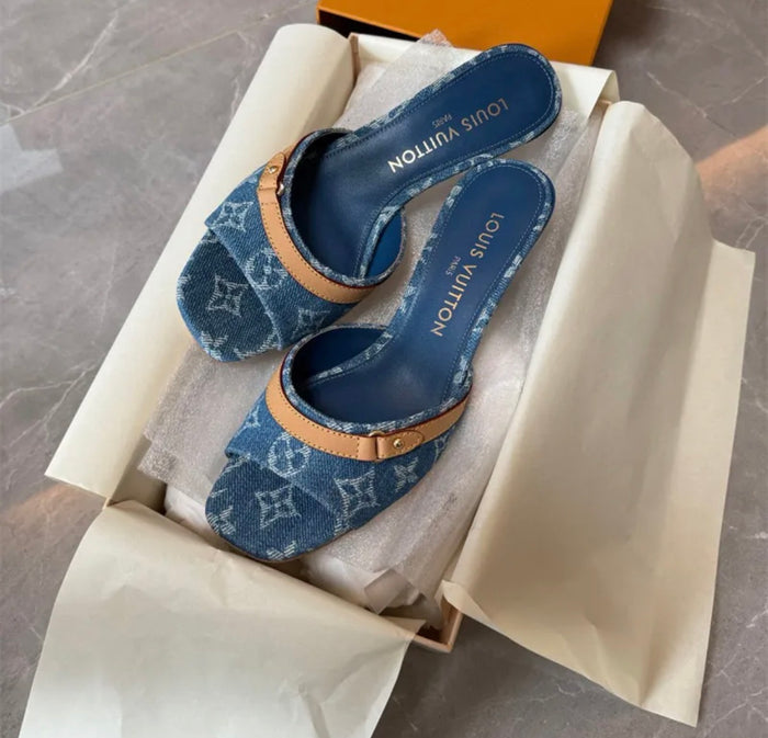Lv denim heels