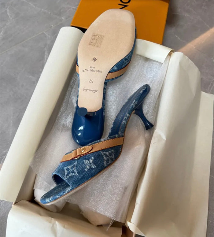 Lv denim heels
