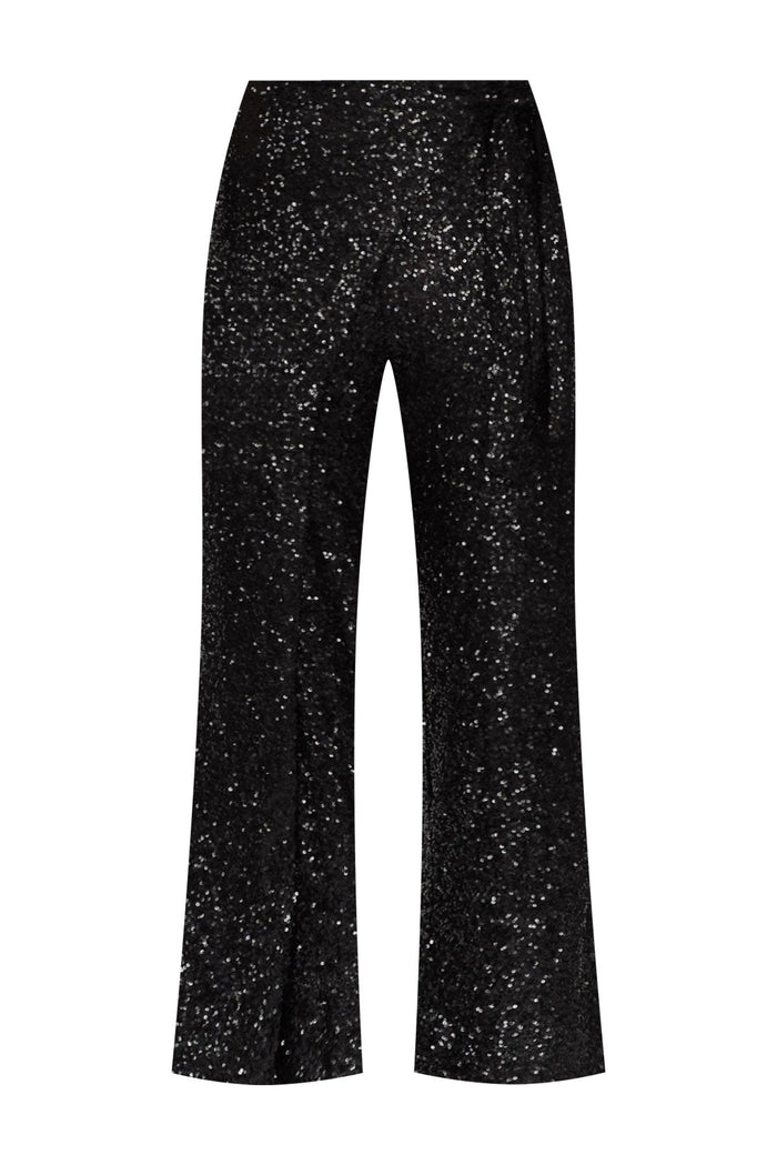 Mae Black Sequin Wrap Pants,ghost-mani
