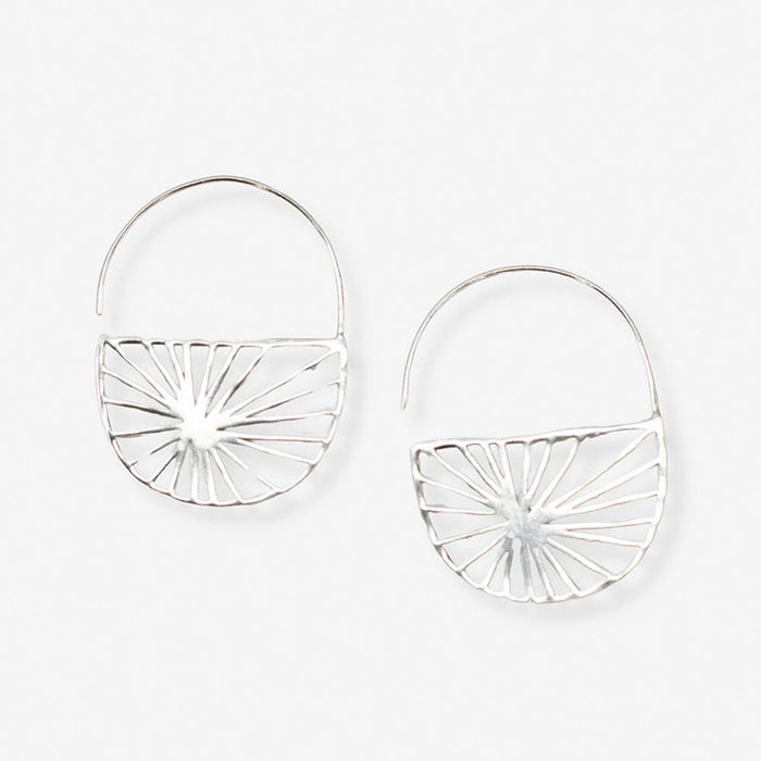Maggie Sunburst Hoop Earrings Silver