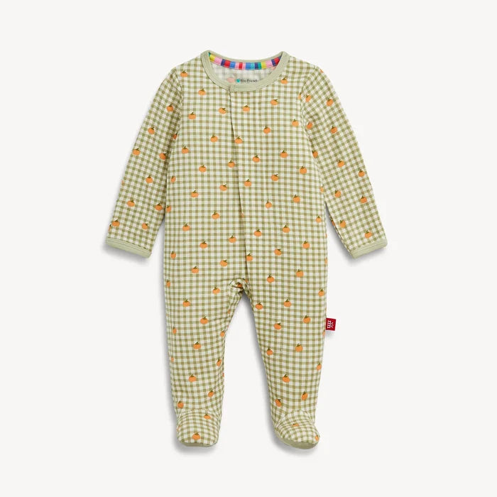 Magnetic Pumpkin Plaid Modal Footie