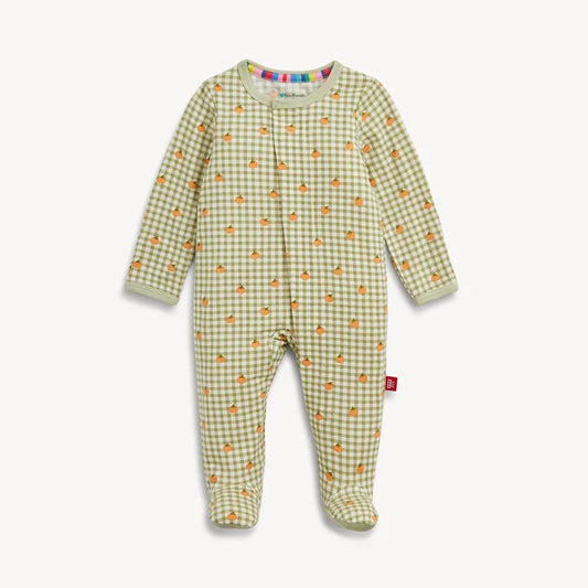 Magnetic Pumpkin Plaid Modal Footie