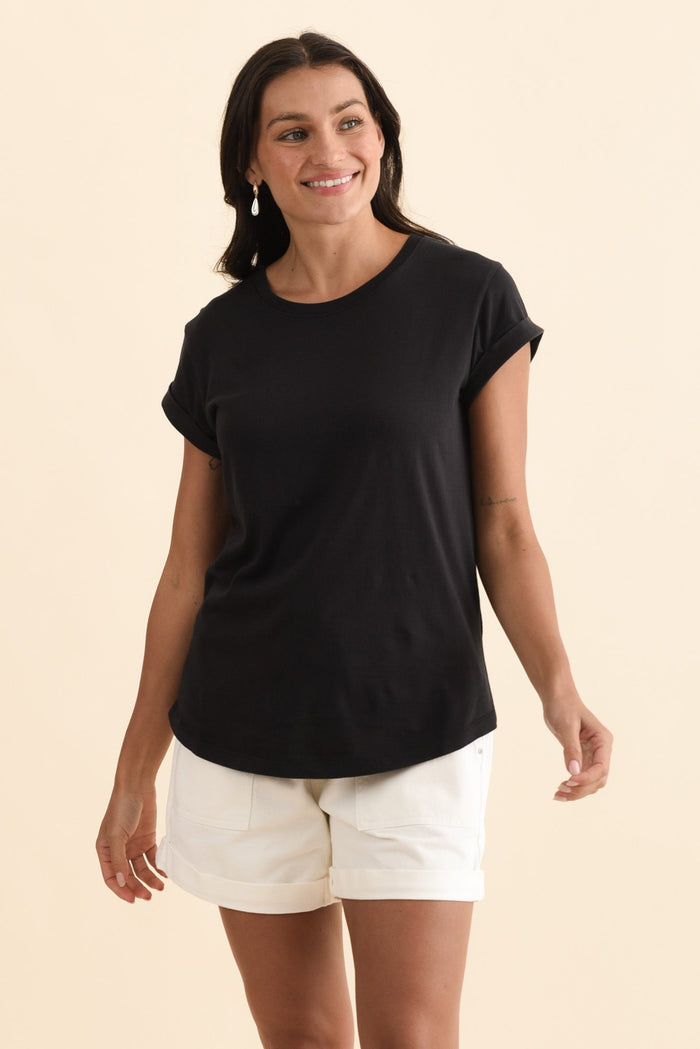 Manly Black Cotton Tee,Lifestyle