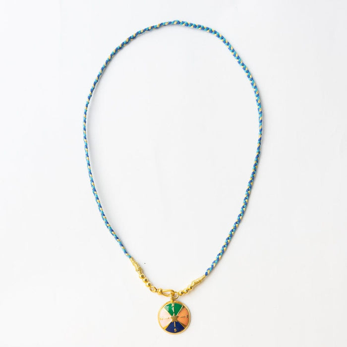 Maria Braided Necklace With Enamel Pendant Never Lost Blue Pendant