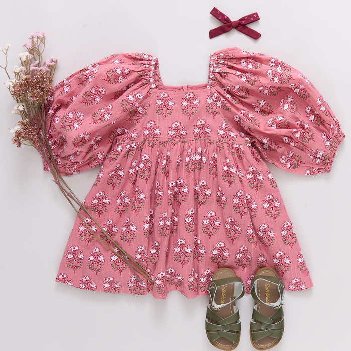 Mary Barrett Dress Pink Strawflower
