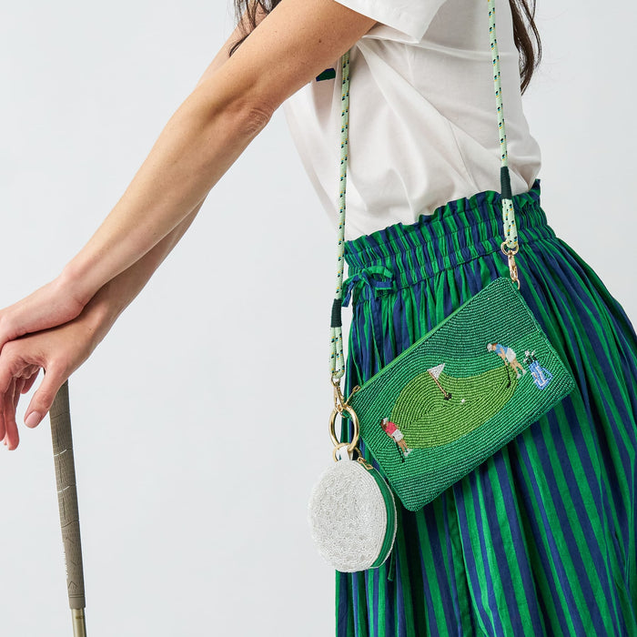 Mary Golf Beaded Coin Purse White Coin Purse