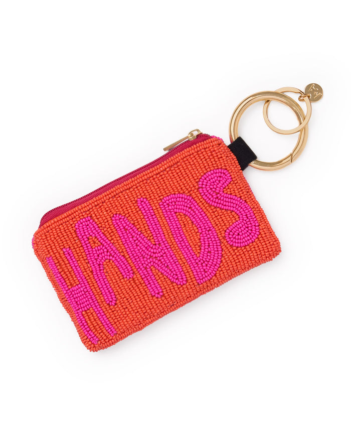 Mary Hands Off Beaded Coin Purse Orange Coin Purse