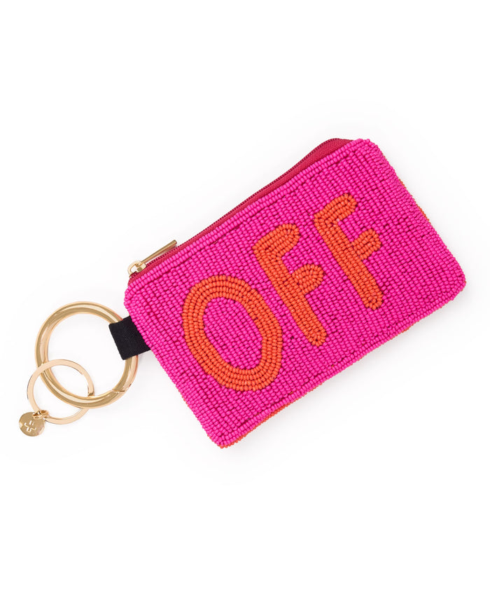 Mary Hands Off Beaded Coin Purse Orange Coin Purse