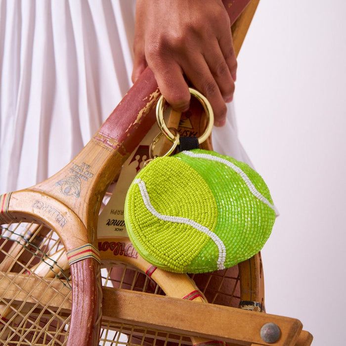 Mary Tennis Ball Beaded Coin Purse Bright Yellow + Green Coin Purse