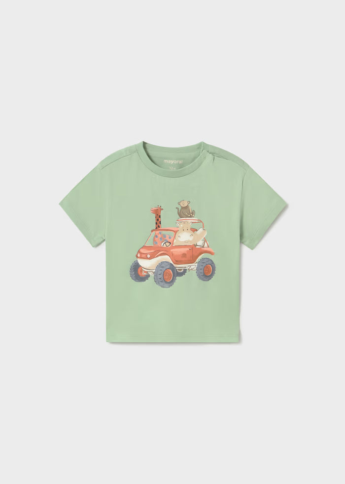 Matcha Green Vehicle Animals SS Tee