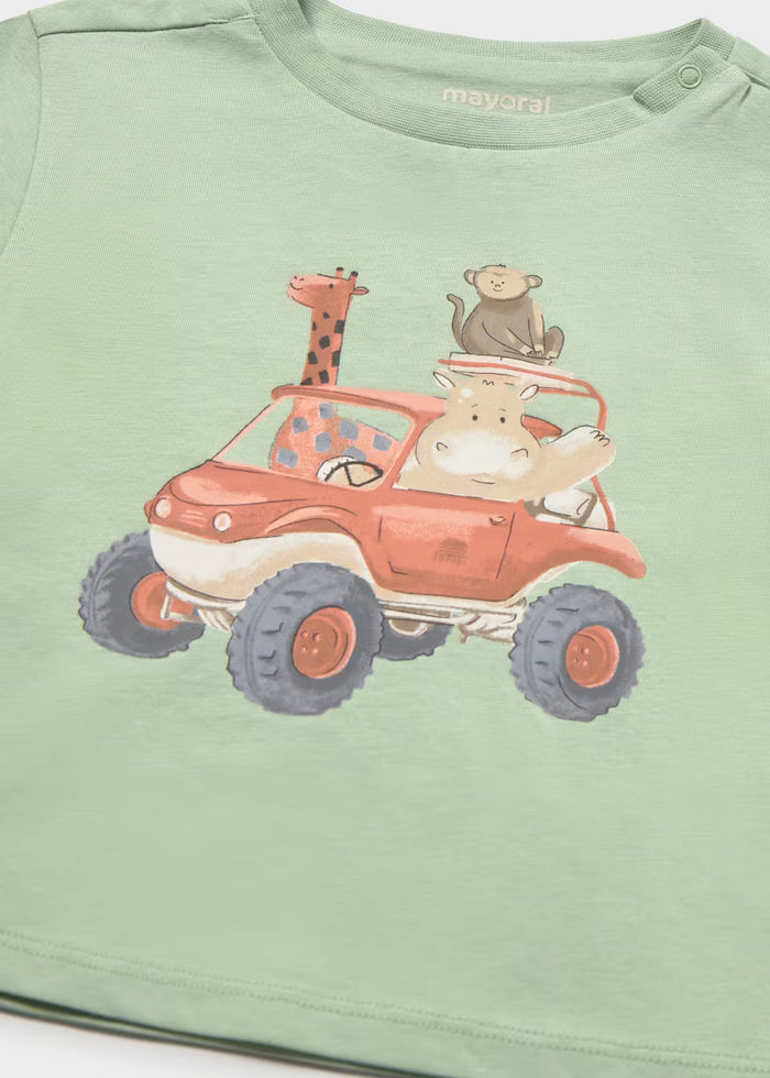 Matcha Green Vehicle Animals SS Tee