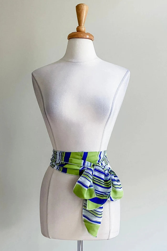 Matching Sash in Green Nautical Chiffon Print from Diane Kroe