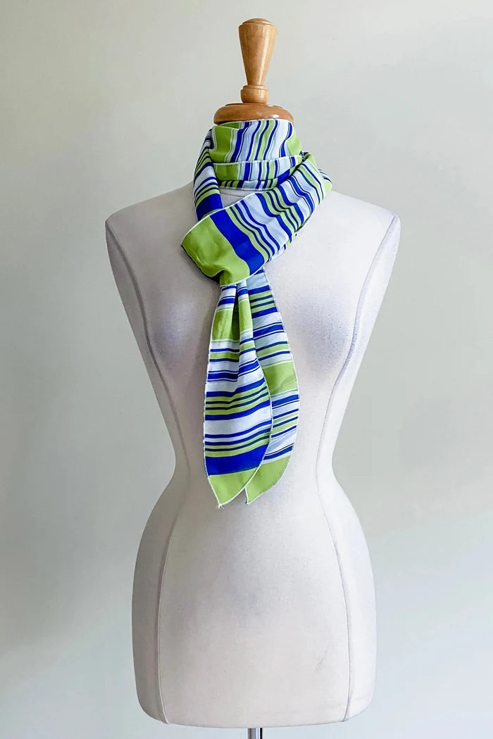 Matching Sash in Green Nautical Chiffon Print from Diane Kroe