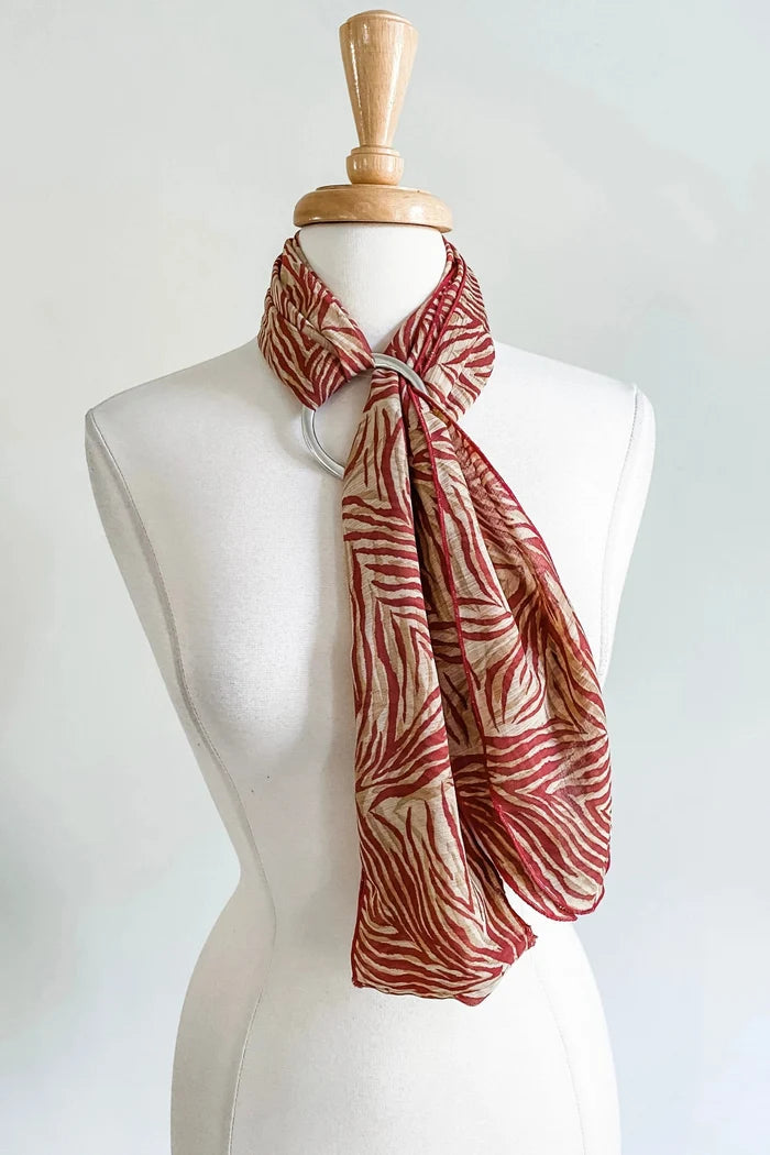 Matching Sash in Red Palm Chiffon Print from Diane Kroe