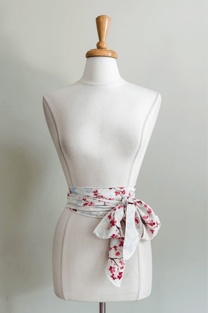 Matching Sash in Cherry Blossom Chiffon Print from Diane Kroe