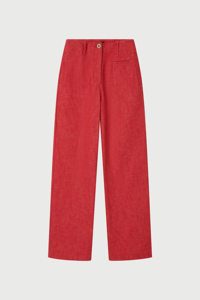 Red pants on a white background