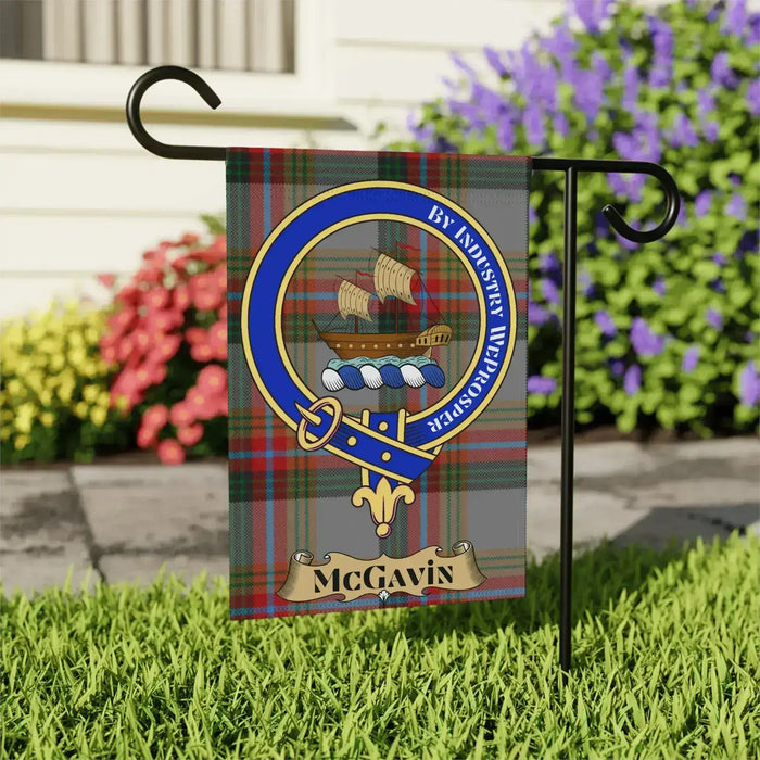 McGavin Clan Plaid Crest Garden Flag