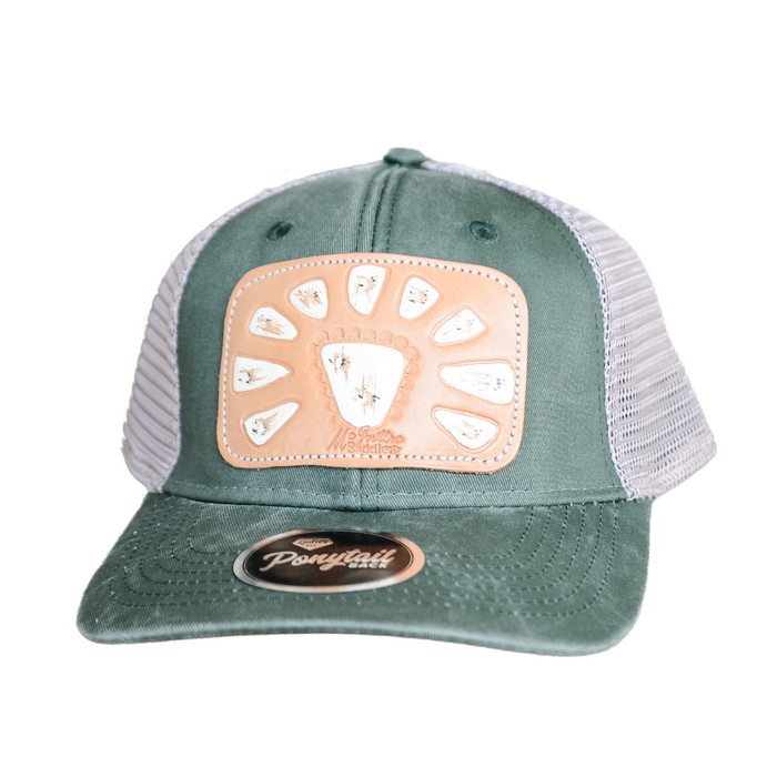 McIntire Saddlery Ponytail Cap with White Squash Blossom Leather Patch