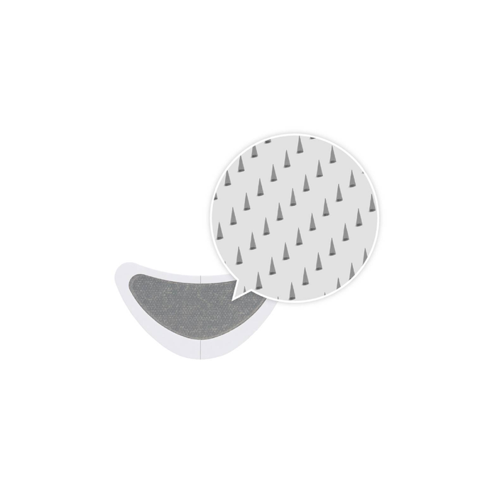 Round container with a patterned lid on a white background