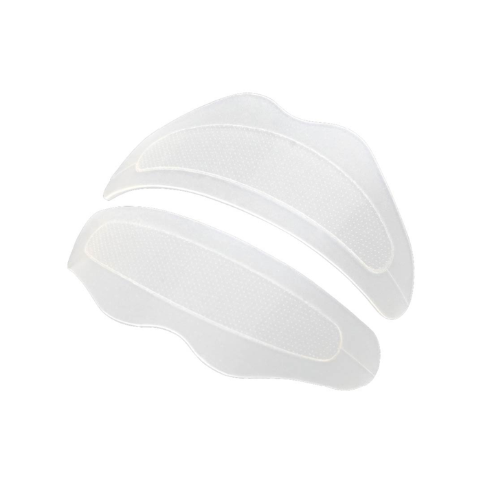 Set of three white silicone wristbands on a white background