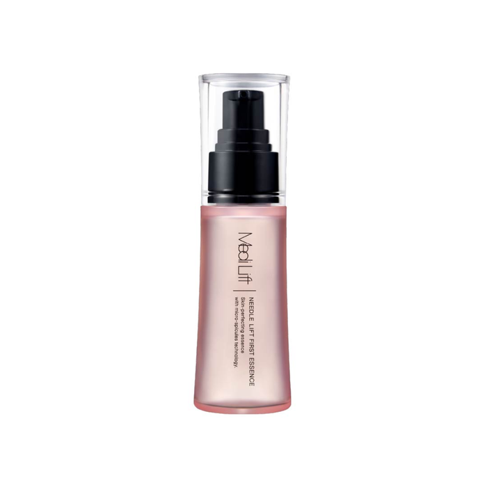 Skincare bottle with pump on a white background