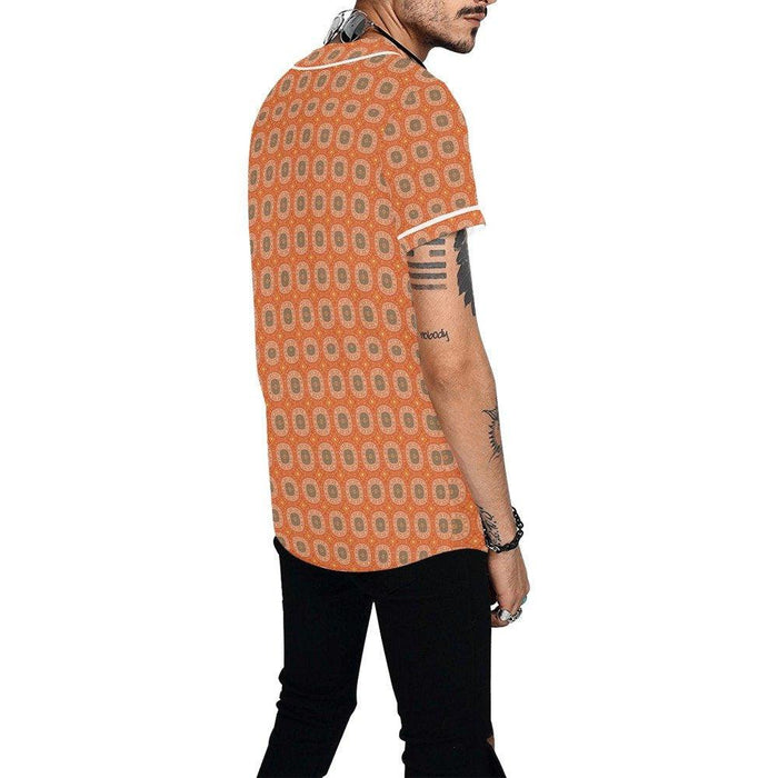Mens African pattern shirt Brown Baseball Jersey - Natna Shop
