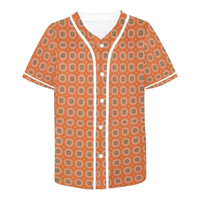 Mens African pattern shirt Brown Baseball Jersey - Natna Shop