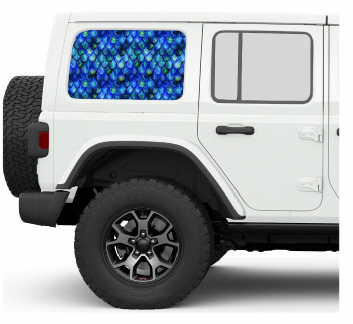 Mermaid Scales Side Windows Printed Vinyl Decal