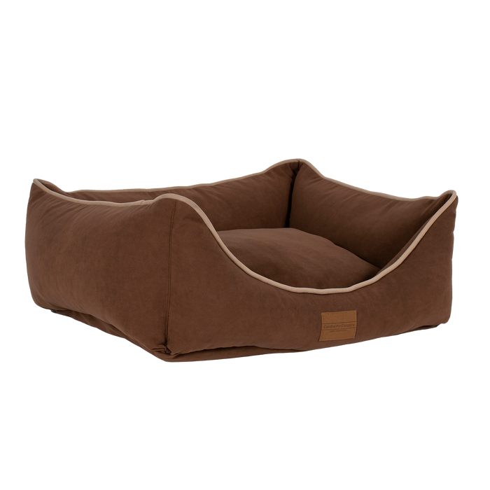 DOG-BED-MICROFIBER-LOW-PROFILE-BOLSTER-CHOCOLATE