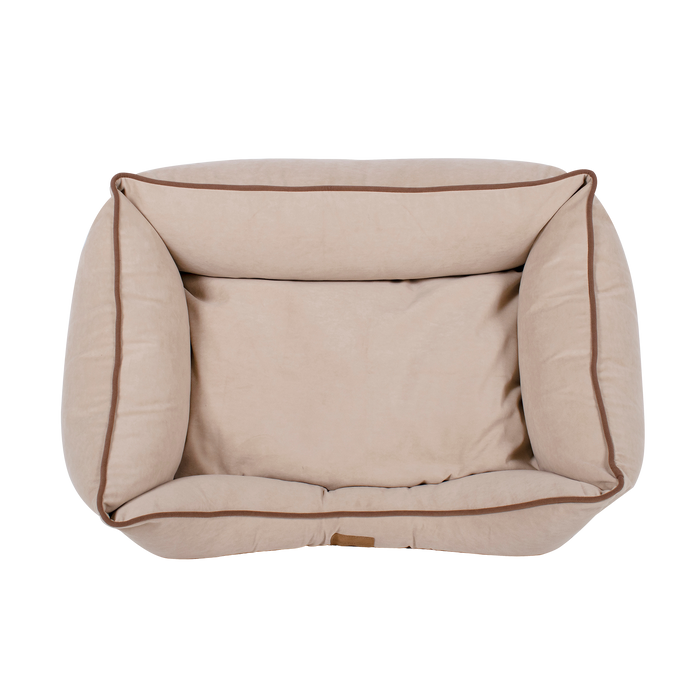 DOG-BED-MICROFIBER-LOW-PROFILE-BOLSTER-LINEN