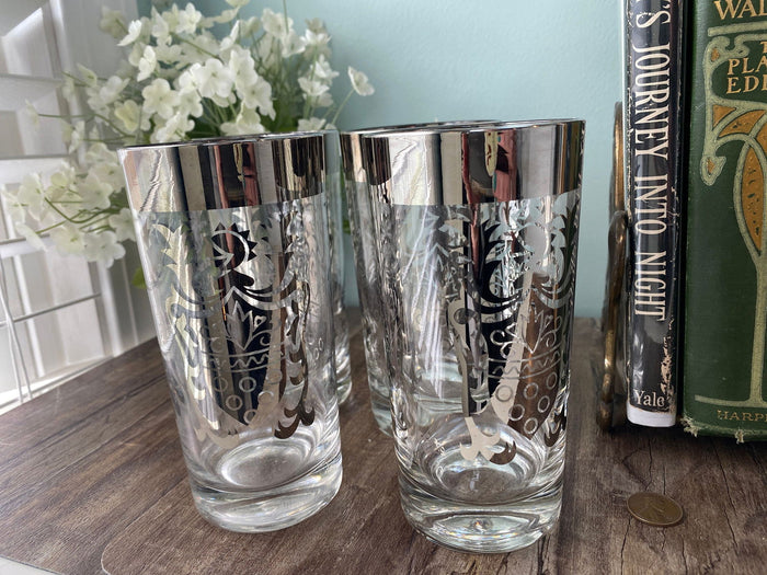 Midcentury Barware Signed Kimiko Silver Glassware at Duckwells