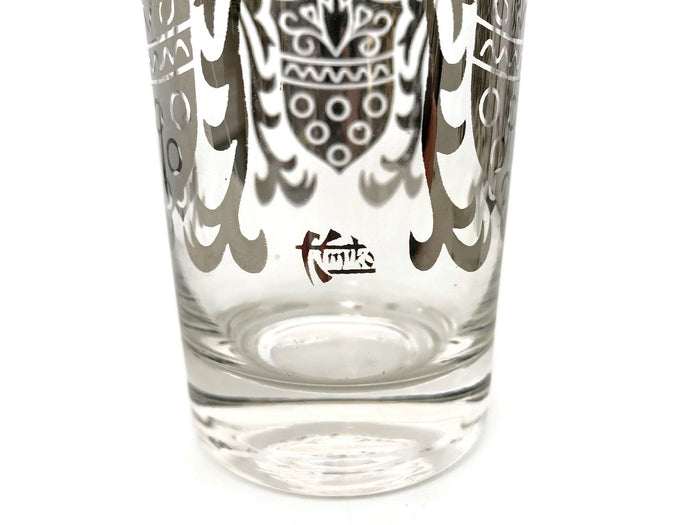 Midcentury Barware Signed Kimiko Silver Glassware at Duckwells